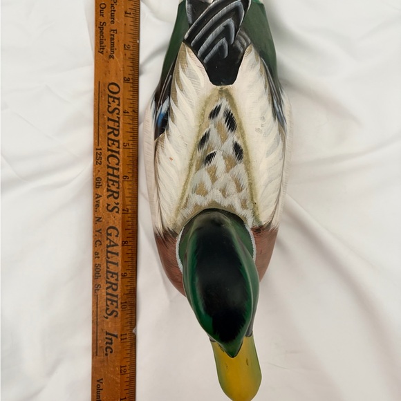 Hand-Painted Wooden Duck Wall Decor - Green and Brown - Picture 15 of 16